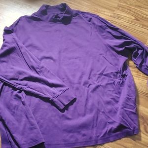 Purple Land's End mock turtleneck 3x